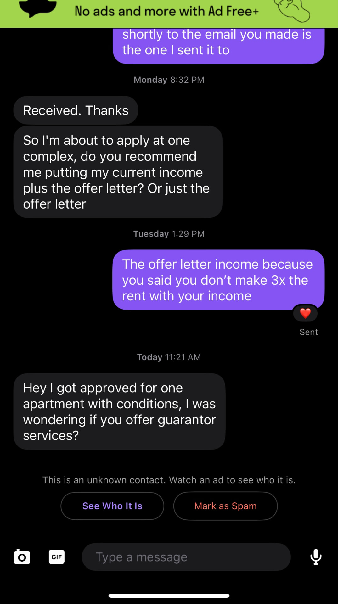 Client testimonial screenshot from TikTok Live
